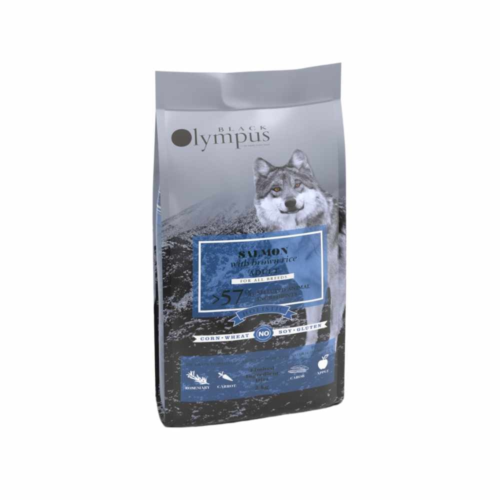 Black Olympus Hundafóður Adult Medium – Lax & Brún Hrísgrjón 2Kg