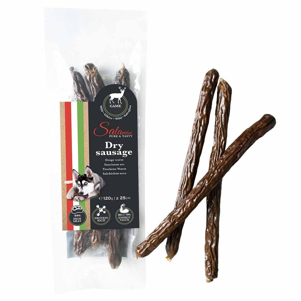 Þurrkaðar pylsur með villibráð 120g