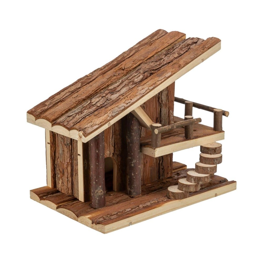 Jule hamstrahús bark wood 25x21x18cm