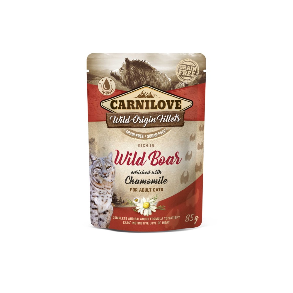 Carnilove Cat Pouch Villisvín með Kamillu 85g