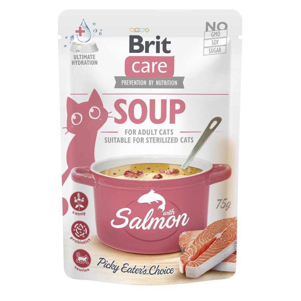 Brit Care Cat Soup með Laxi, 75g
