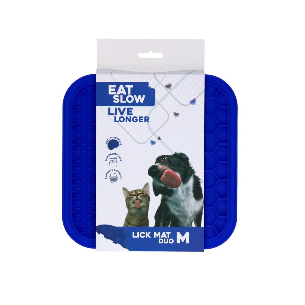 Eat Slow Live Longer Lick Mat Duo M Blue