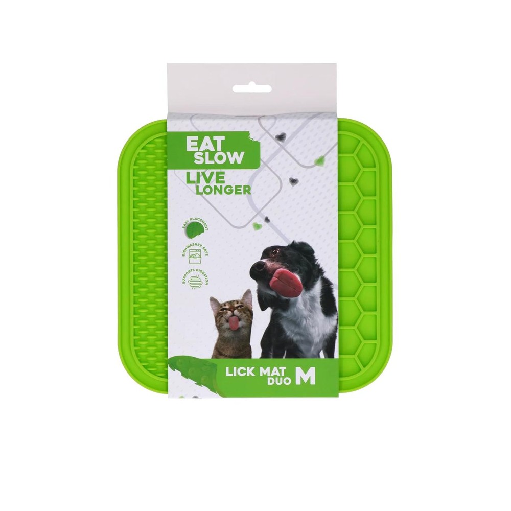 Eat Slow Live Longer Lick Mat Duo M Green