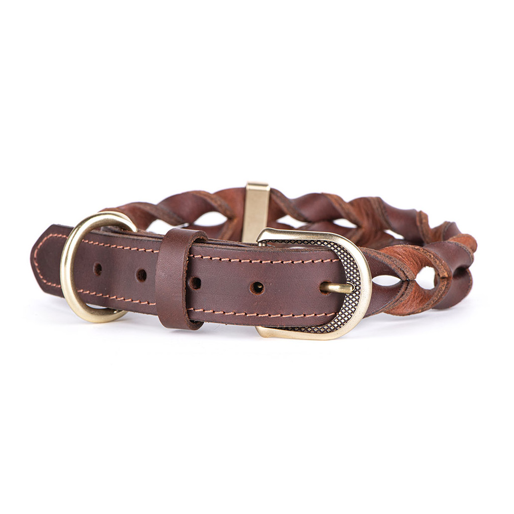 Collar 37-45 Cm Leather Brown Ascot