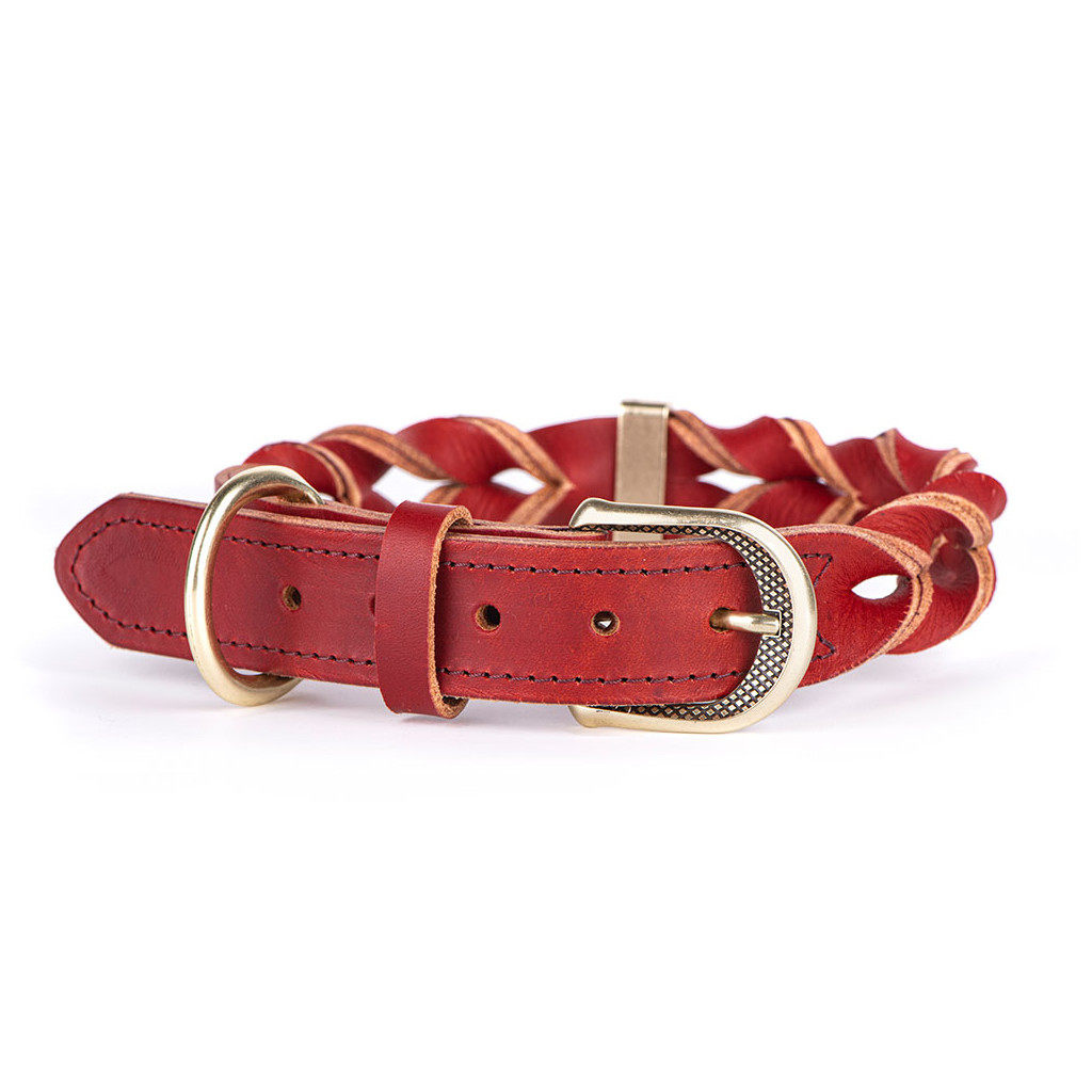 Collar 2,8/55 Cm Leather Red Ascot