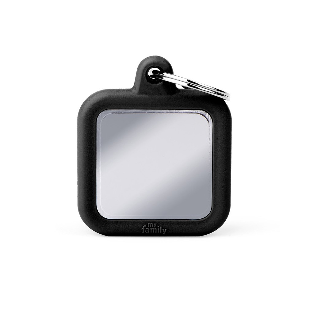 Square Chrome Plated Brass Black Rubber