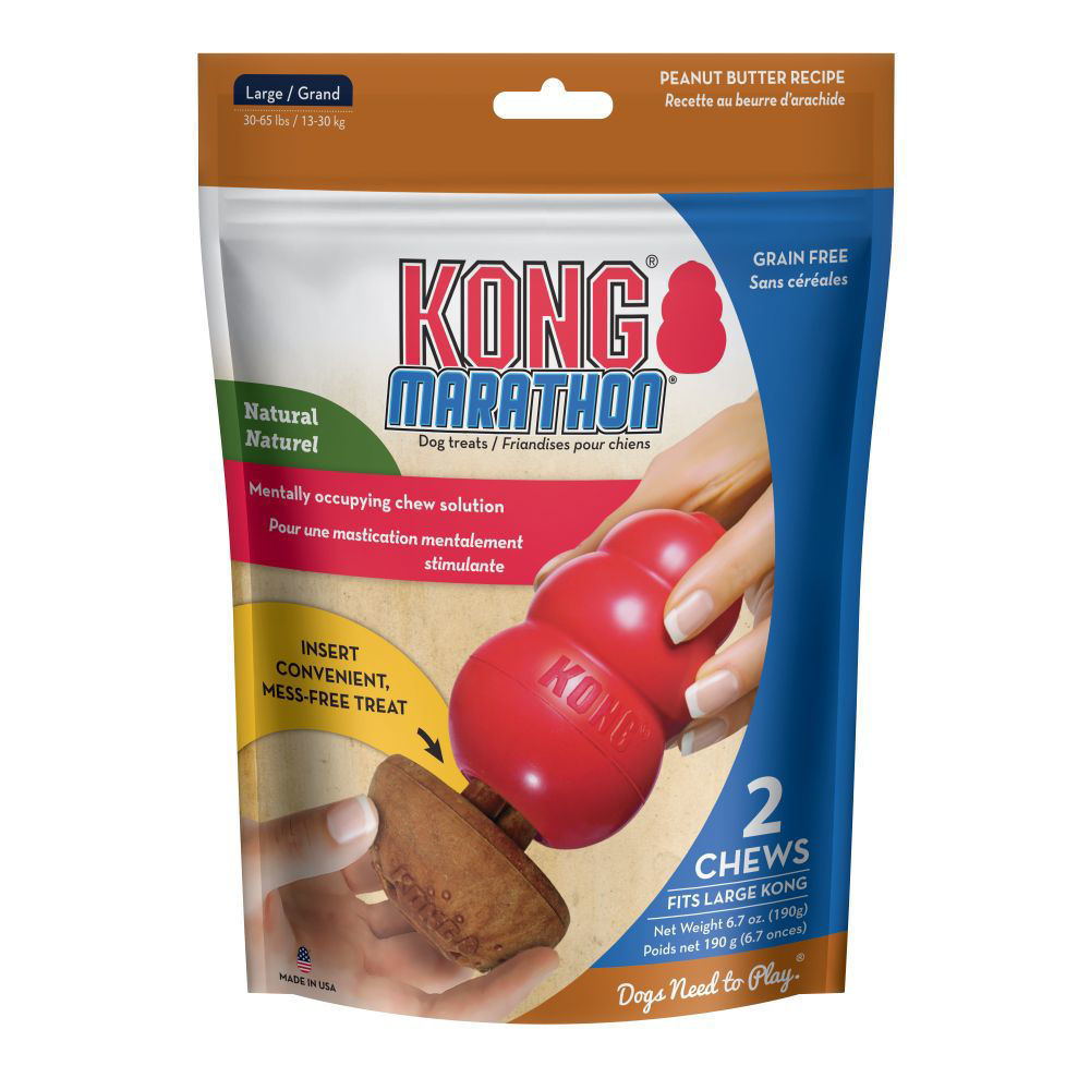 Kong Marathon 2-Pk Peanut Butter Lg