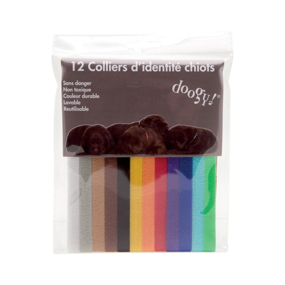 KIT OF 12 ID PUPPY COLLARS DOOGY 10MM x