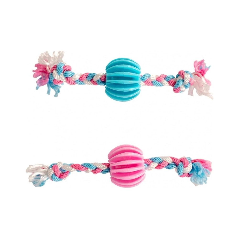 Puppy Tpr Treat Ball With Cotton Rope 30