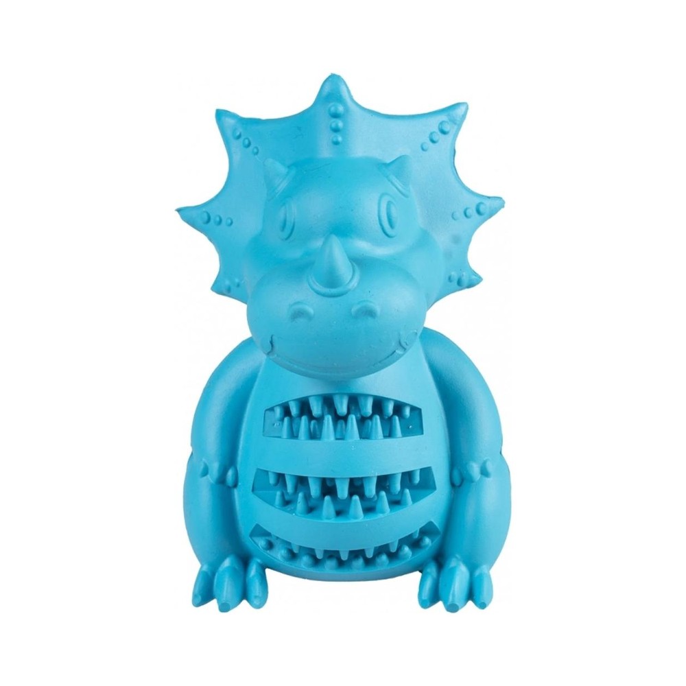Rubber Sitting Dinosaur 9X8X12Cm Blue