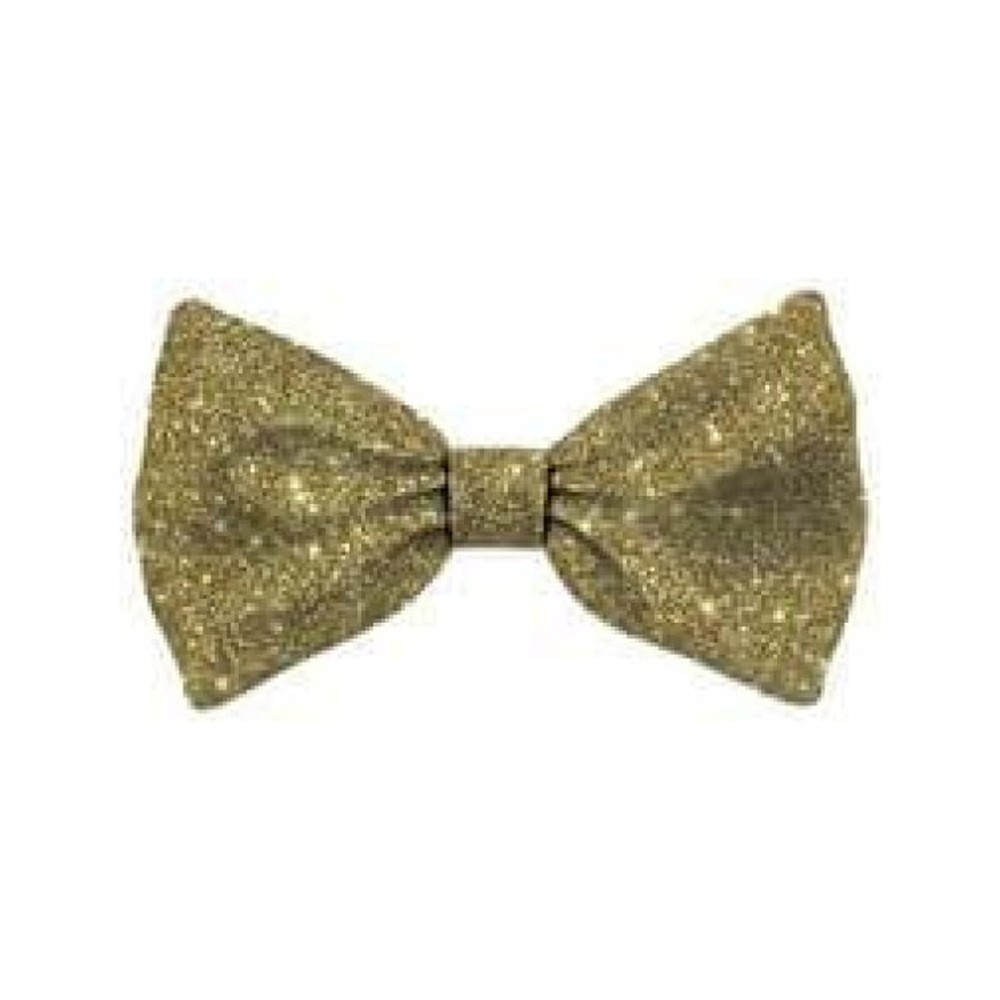 Bow Tie Xmas Glitter Gold Dog M
