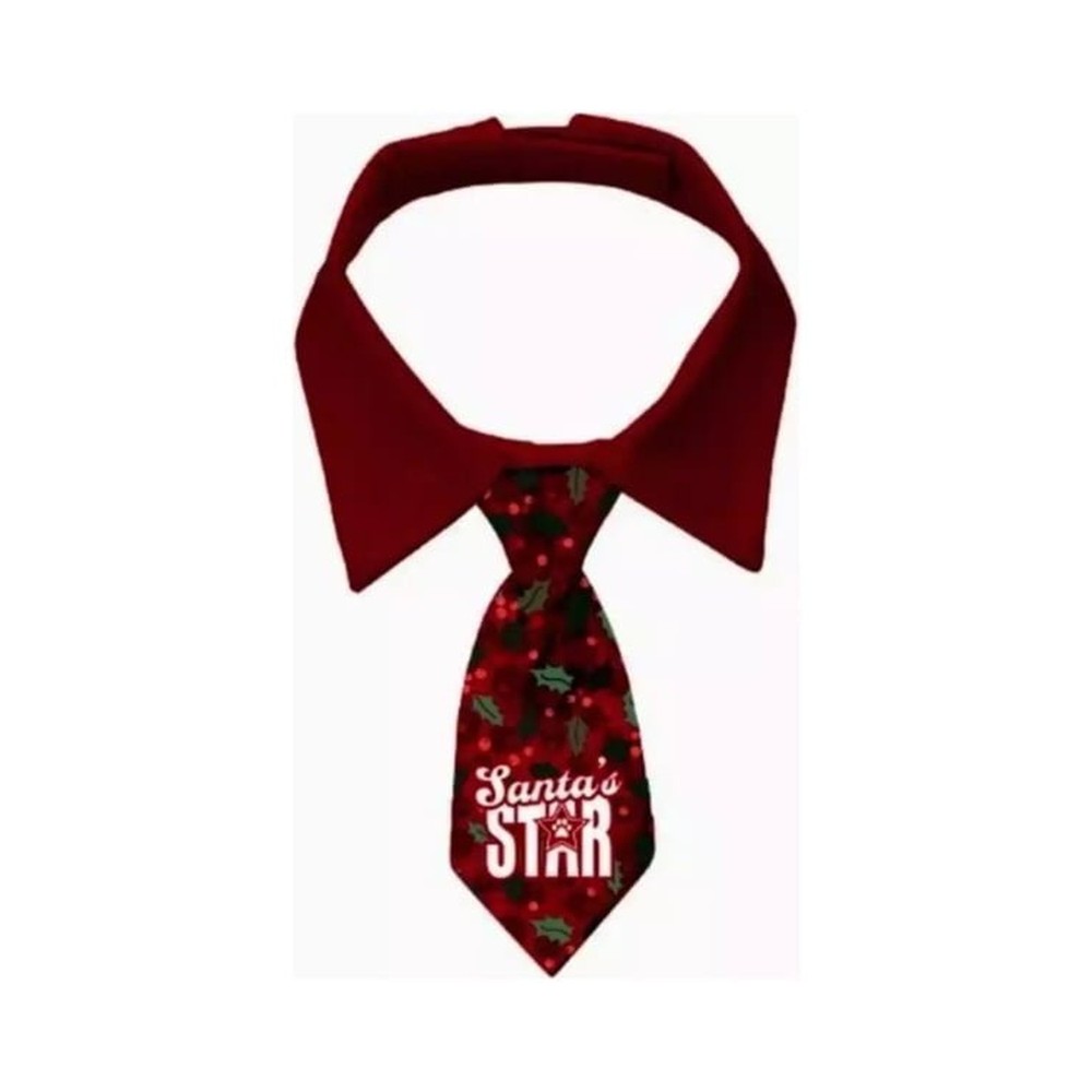 Tie Xmas Santas Star Holly Dog L