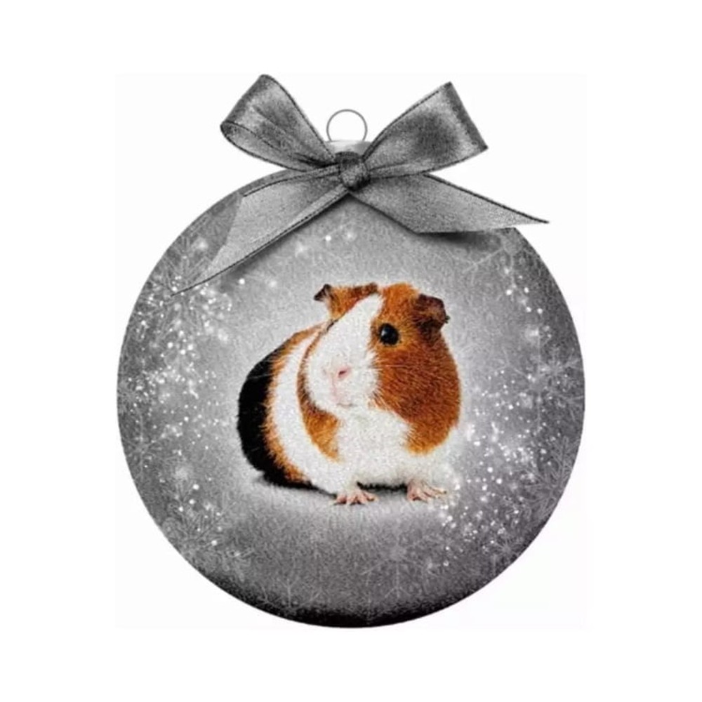 Bauble Xmas Frosted Cl Guinea Pig