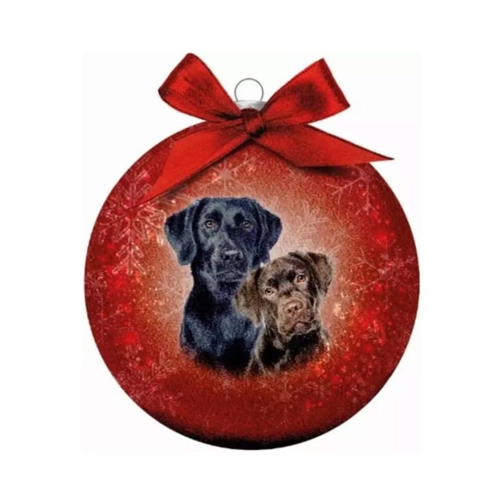 Bauble Xmas Frosted Cl Labradors