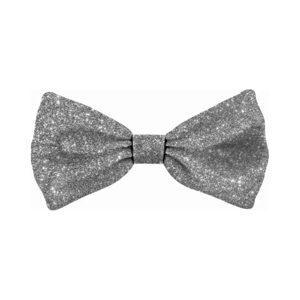 Bow Tie Xmas Glitter Silver Cat S