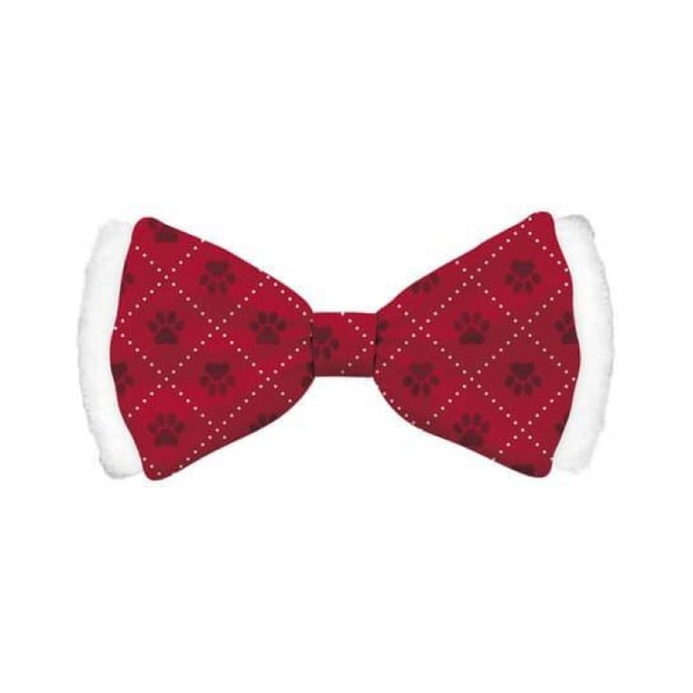 Bow Tie Xmas Satin Red Dog M