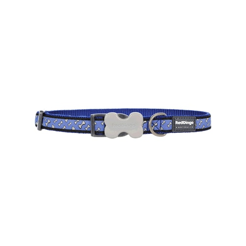 Dog Collar Flying Bones Dark Blue S
