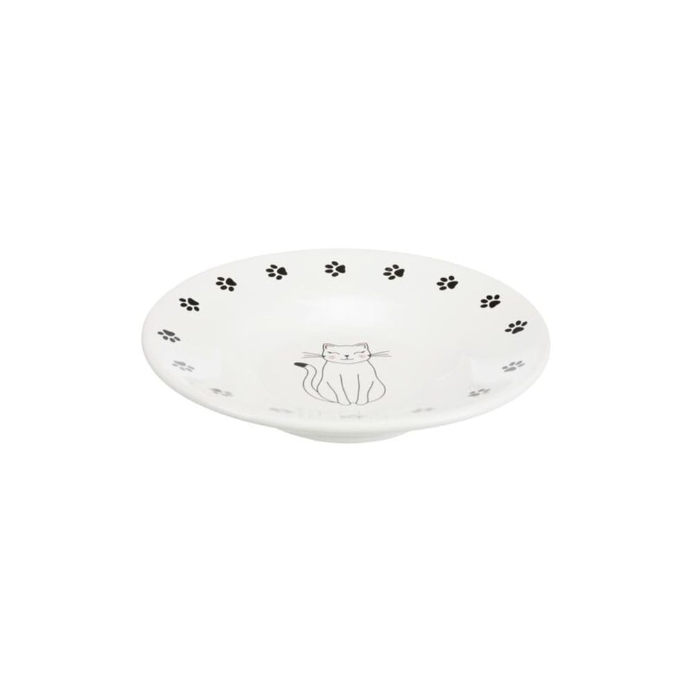Bowl flat cat/paws keramík
