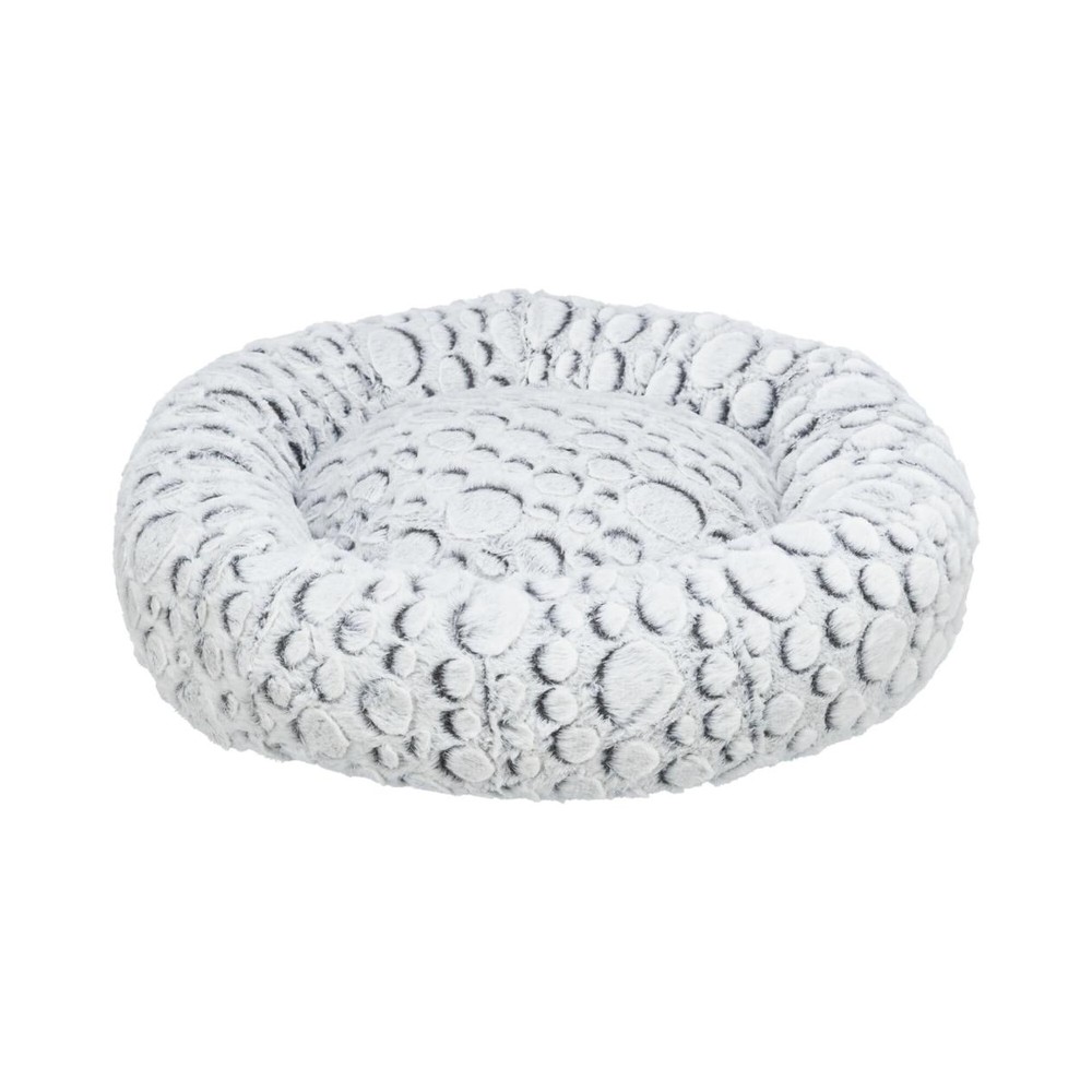 Mila bed round plush 50 cm hvítt-grátt
