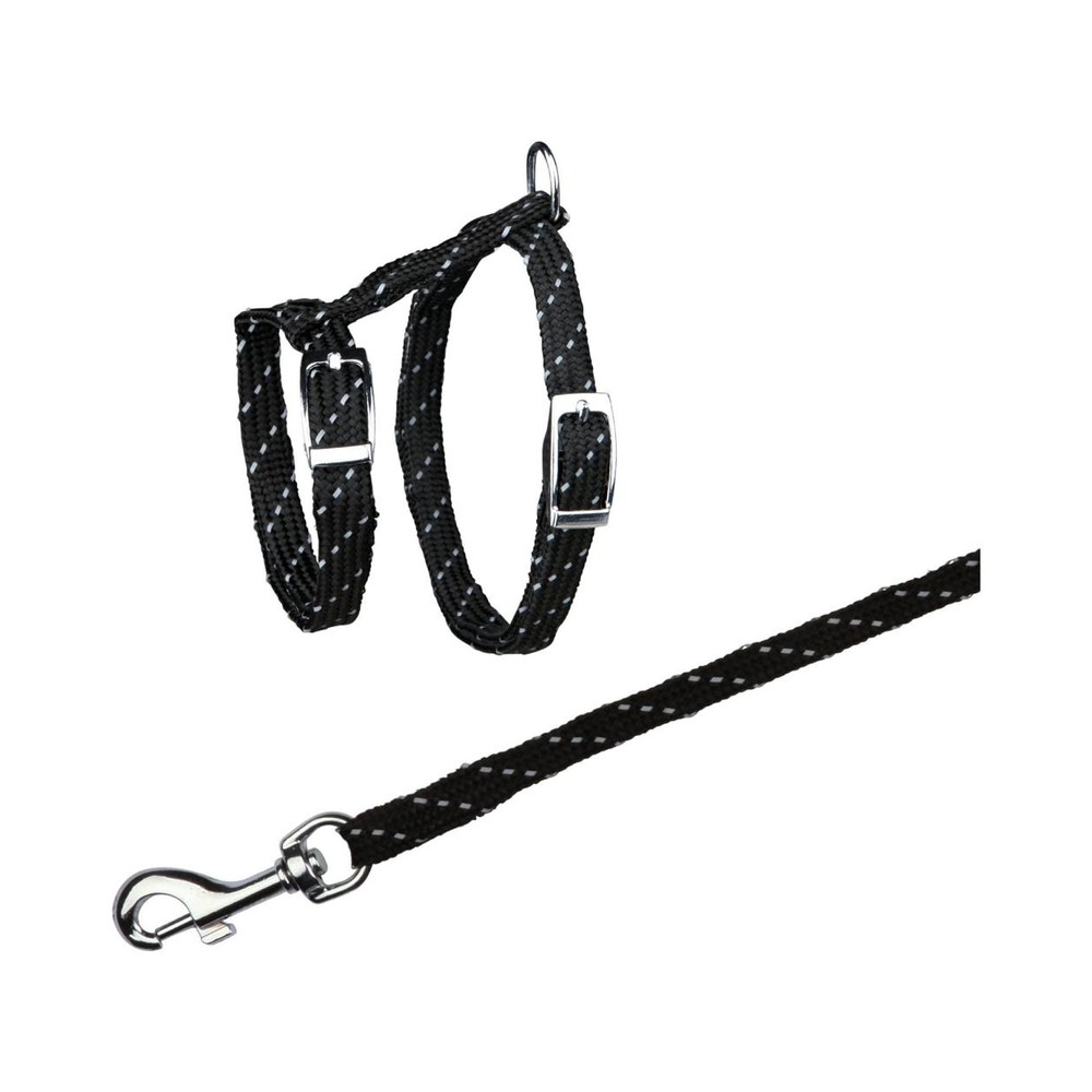 Cat harn. w. leash reflect 18-35 cm-10 m