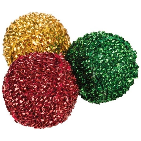 Xmas rattling balls plast/poly.4cm 3 pcs