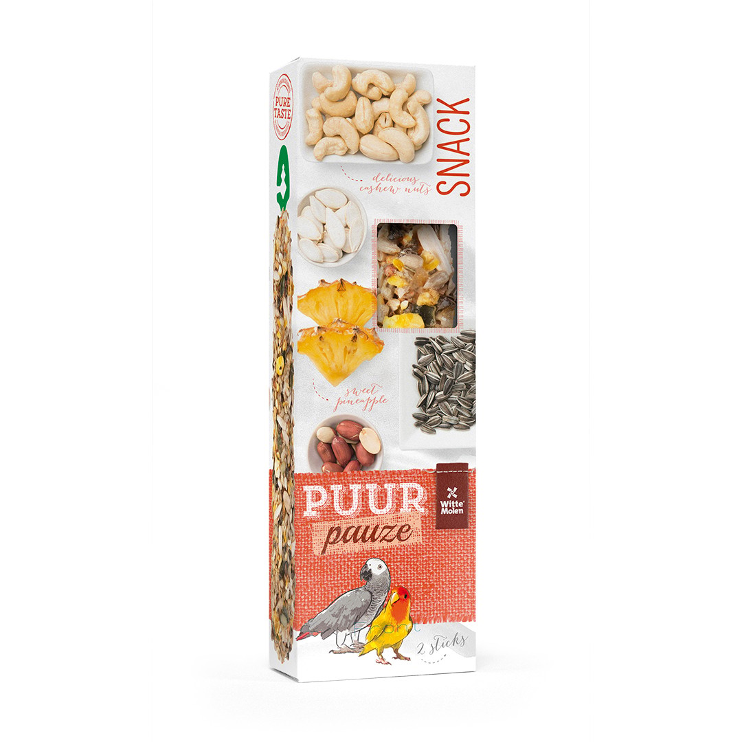 Puur Pauze Sticks Parrot Pineapple & Peanut 140Gr