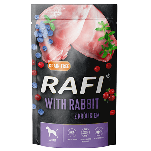 Rafi Dog – Paté með kanínu, bláberjum og trönuberjum 500 g