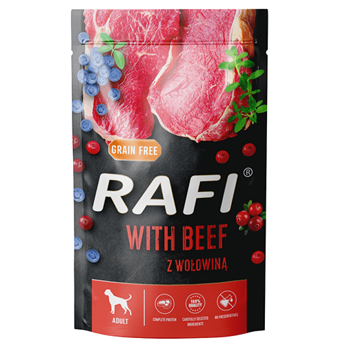 Rafi Dog – Paté með nautakjöti, bláberjum og trönuberjum 500 g