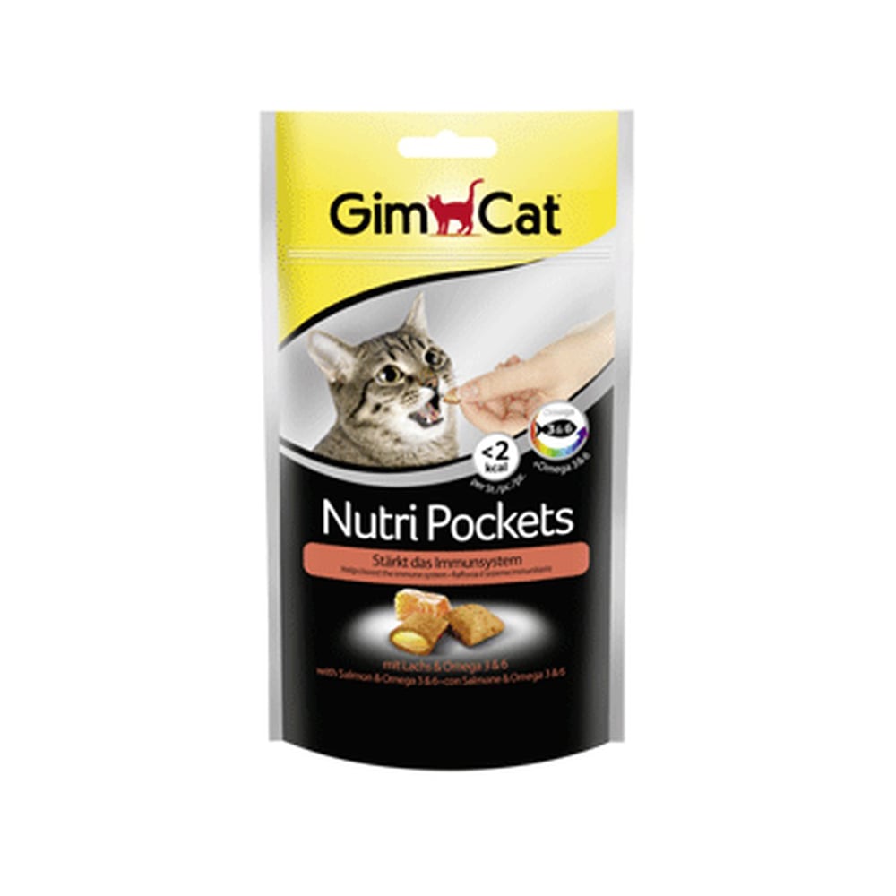GimCat – Nutri Pockets Salmon + Omega 3 +6 60G