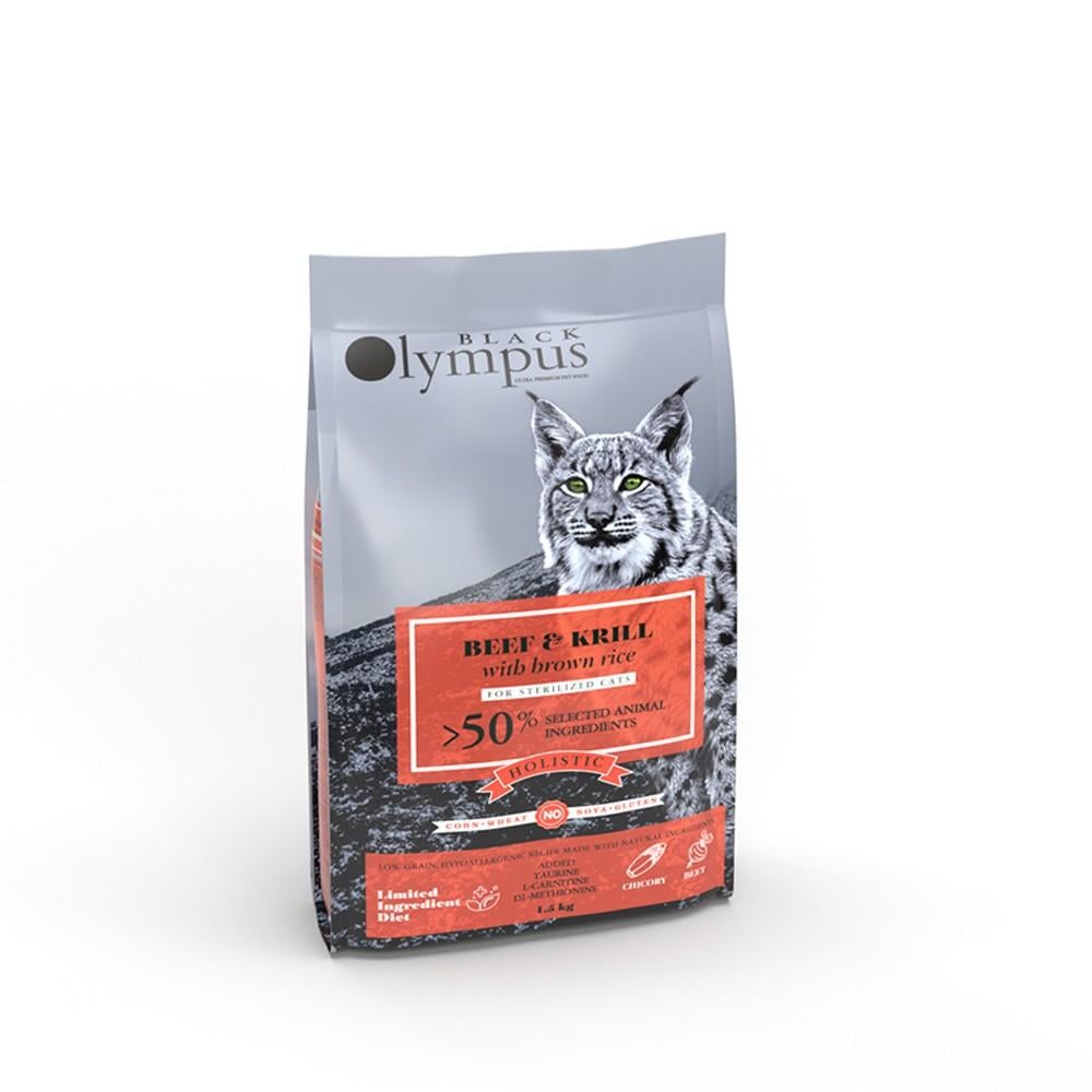 Black Olympus Low Grain Kattafóður Naut & Ljósáta 8Kg