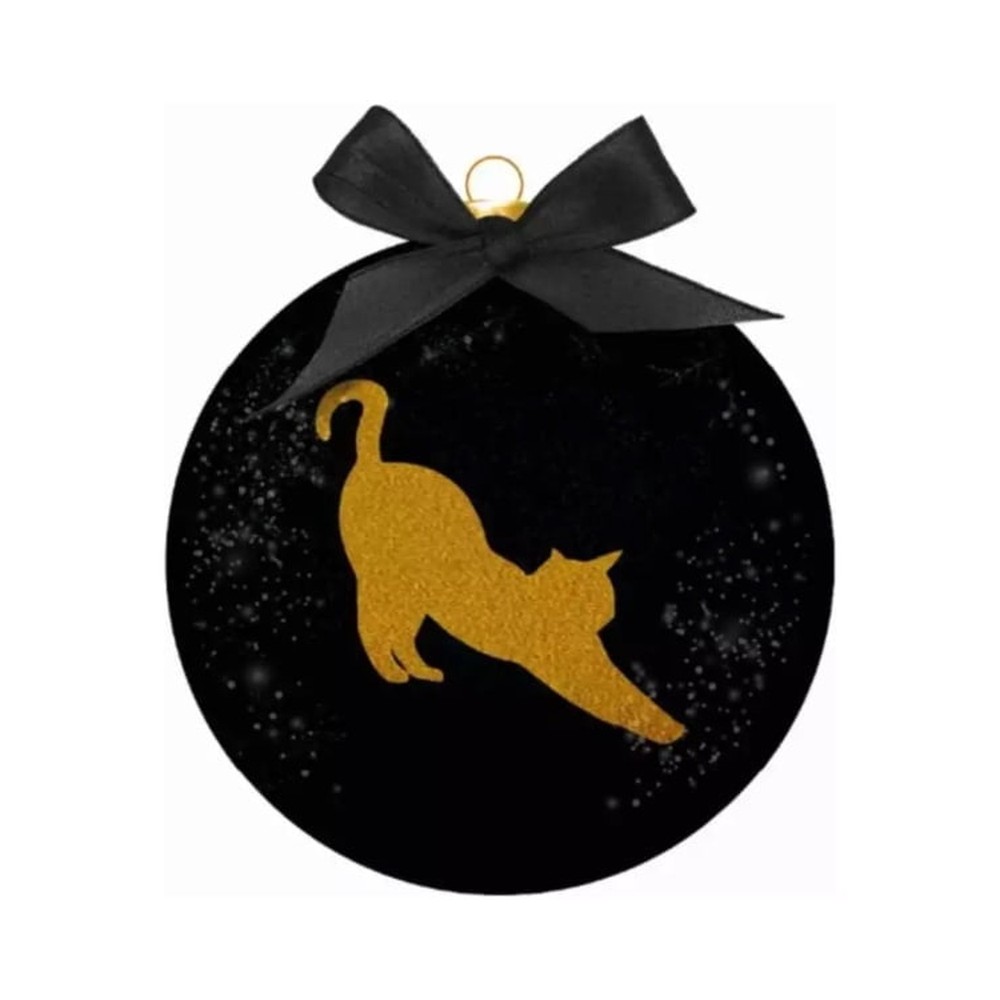Bauble Xmas Frosted Cl Santa’s Cat