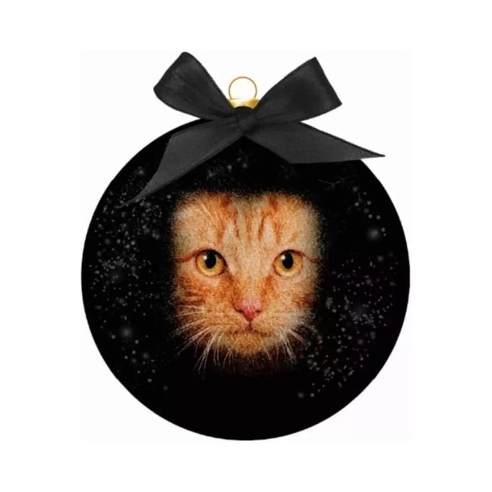 Bauble Xmas Frosted Cl Red Cat Eyes