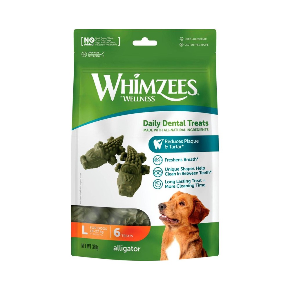 Whimzees Alligator L, 6 stk 360g