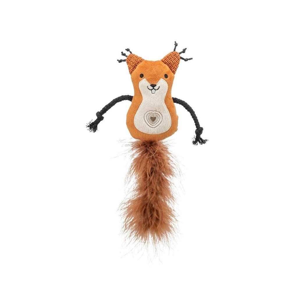 Squirrel plush/feather catnip 12 cm/24 c