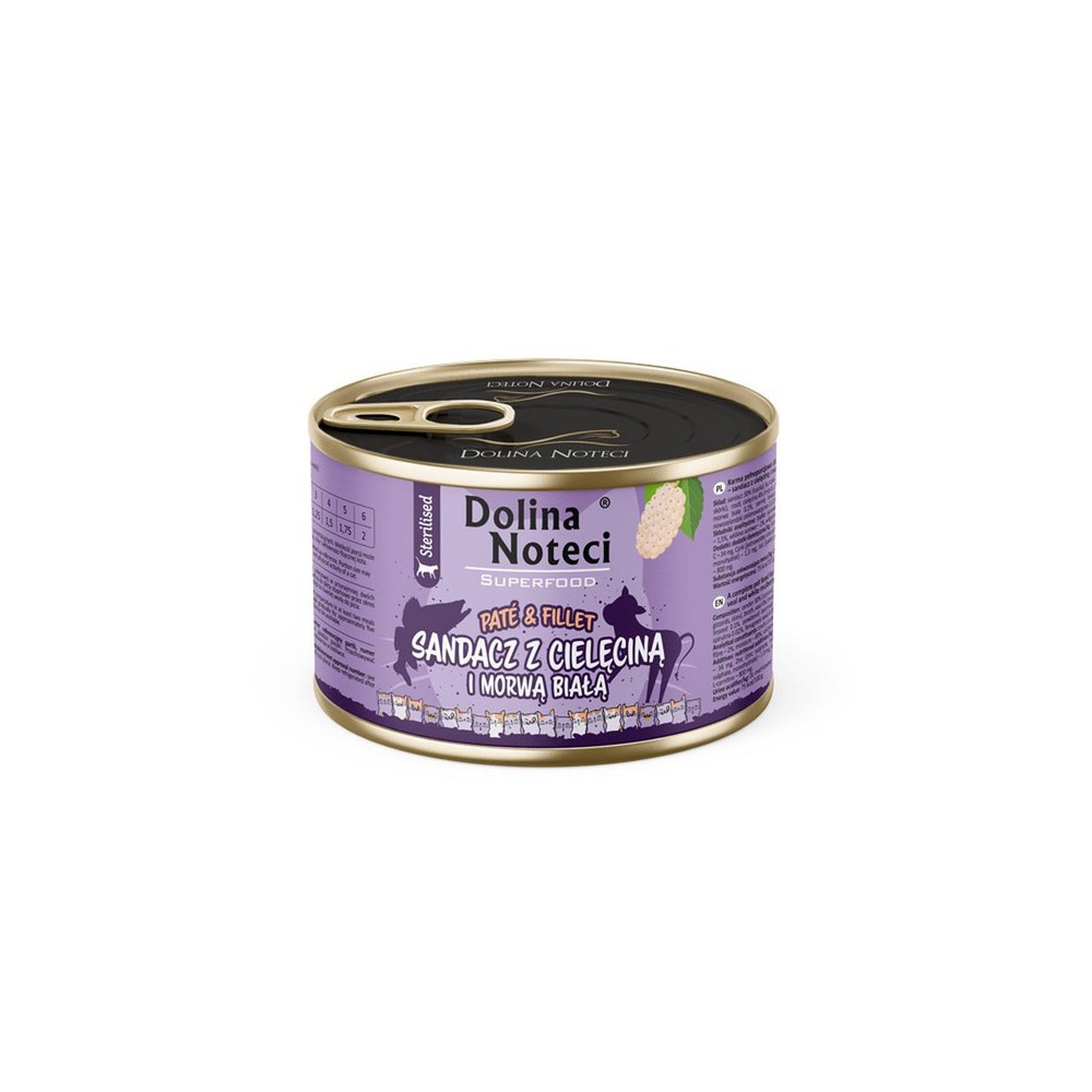 Dolina Noteci Pate & Fillet blautmatur fyrir ketti – sandkoli, kálfur og hvít móber, 185 g
