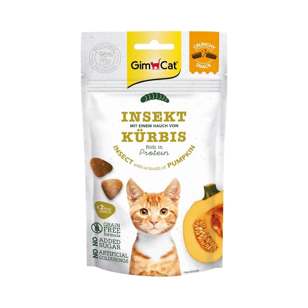 GimCat Crunchy Snacks kattanammi – skordýr og grasker, 50 g