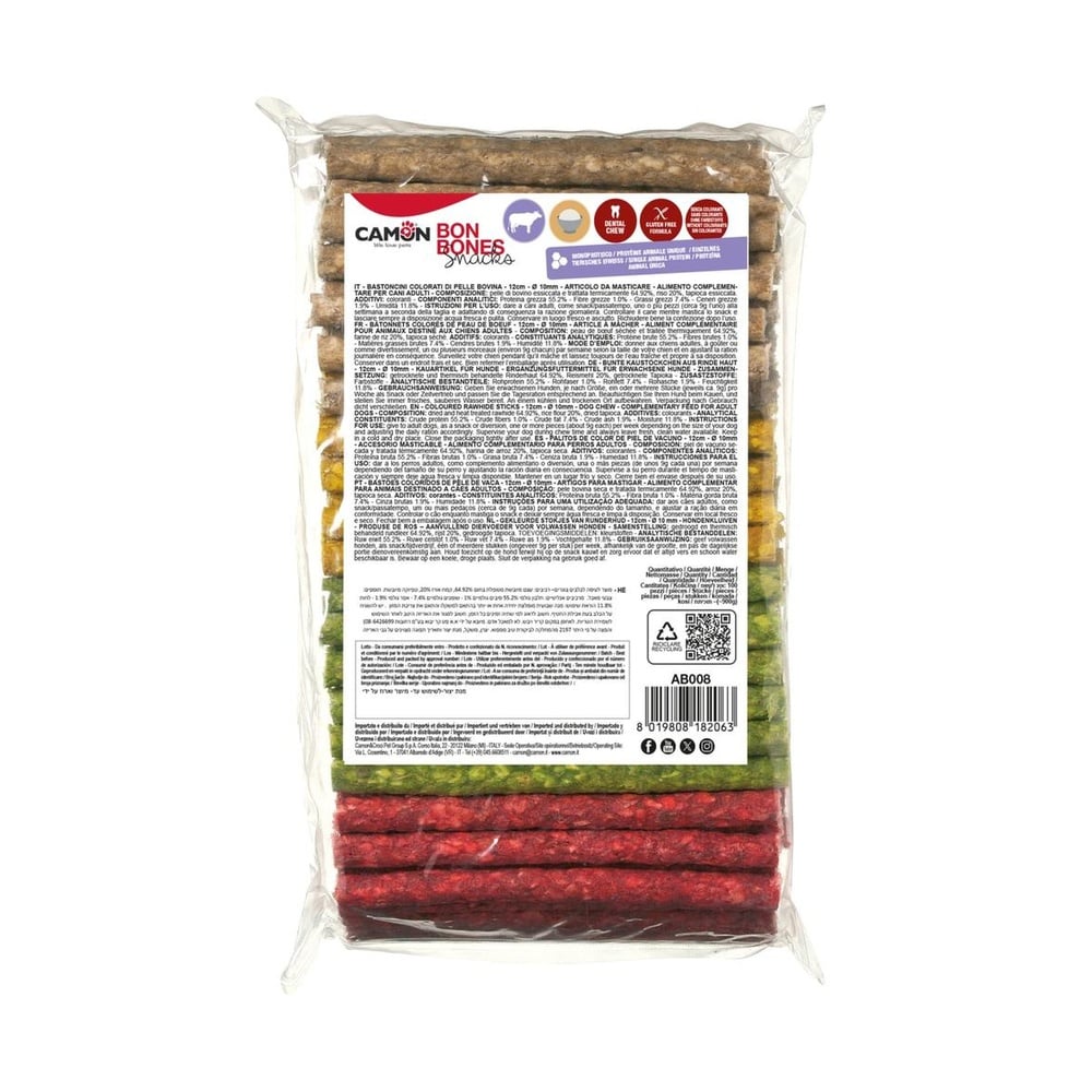 Coloured bovine hide sticks – 12x1cm – 100pcs