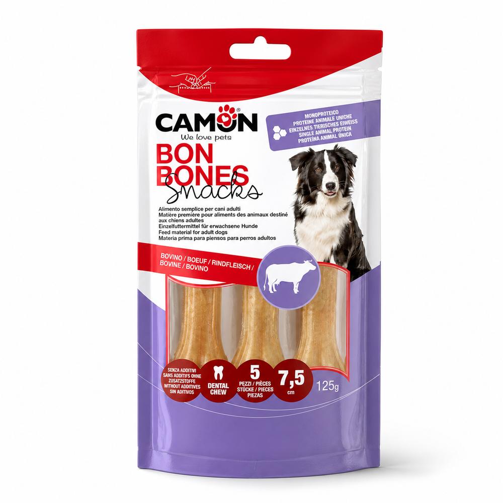 Camon nautahúðarbein – 7,5 cm, 125 g, 5 stk