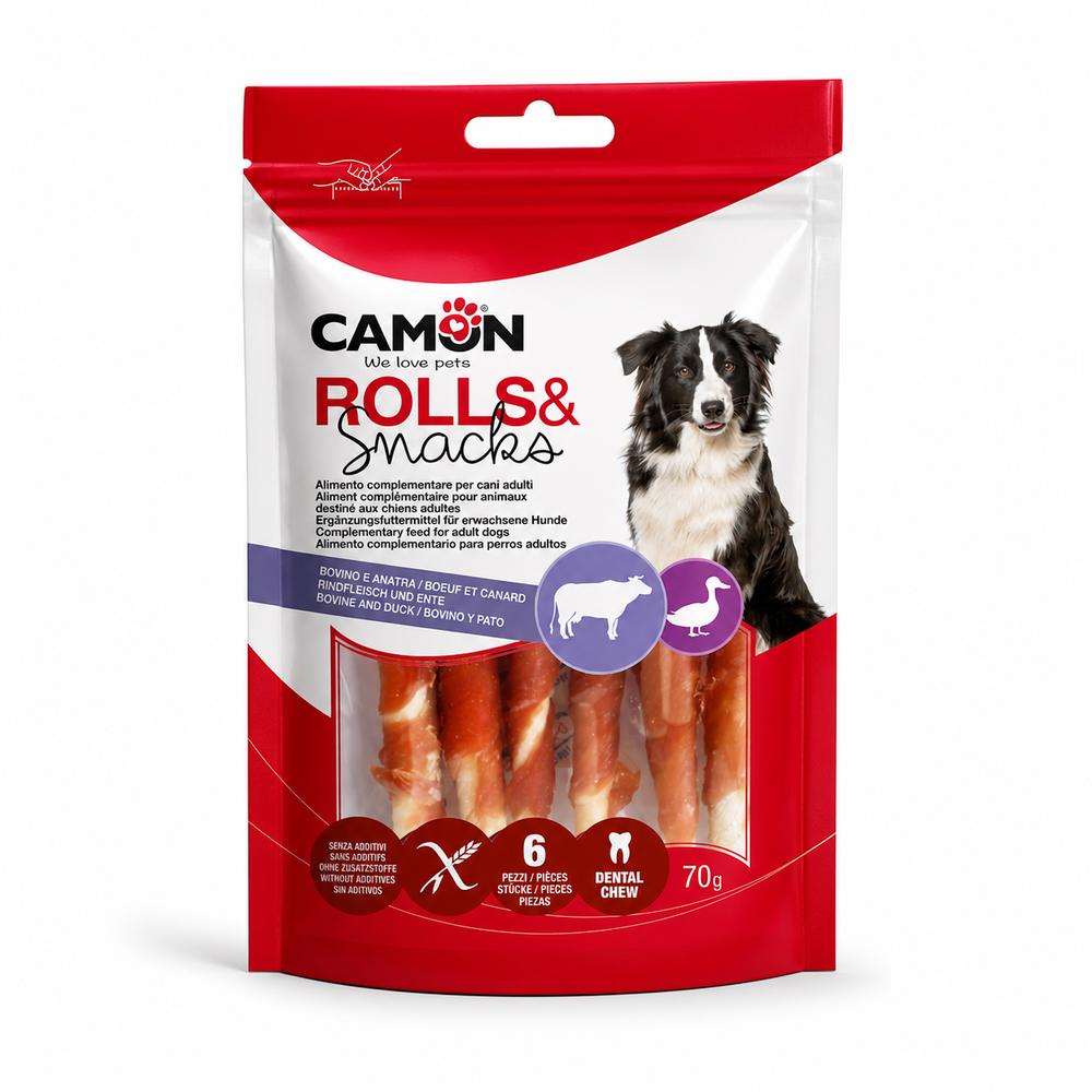 Camon nautahúðarrúllur með önd – 17 cm, 140 g, 3 stk