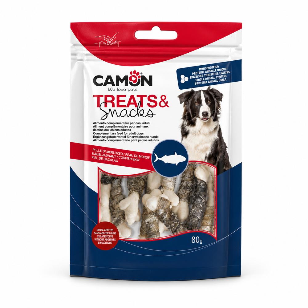 Camon rúlluð smábein með þorskroði – 80 g