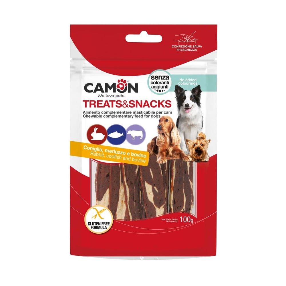 Rabbit, cod & bovine hide jerky – 100g