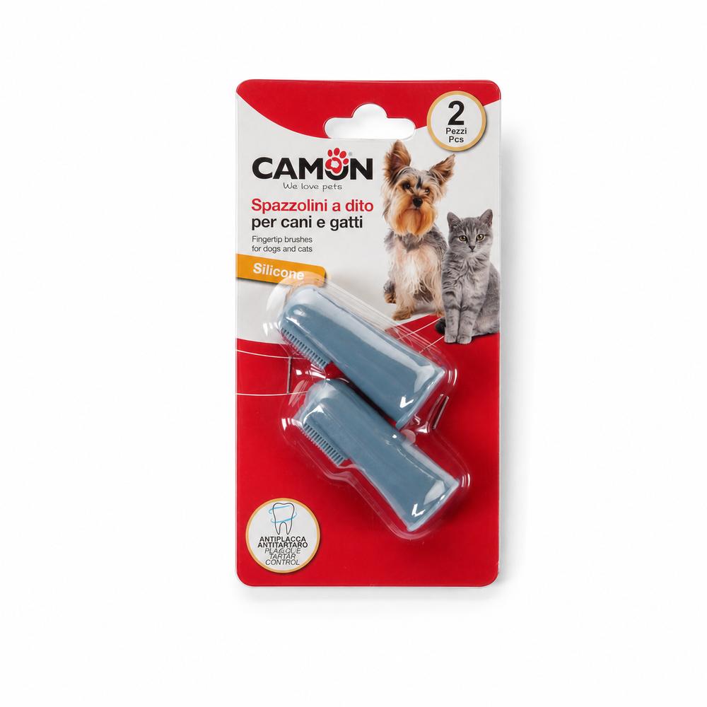 Camon fingurtannburstasett úr sílikoni – 2 stk