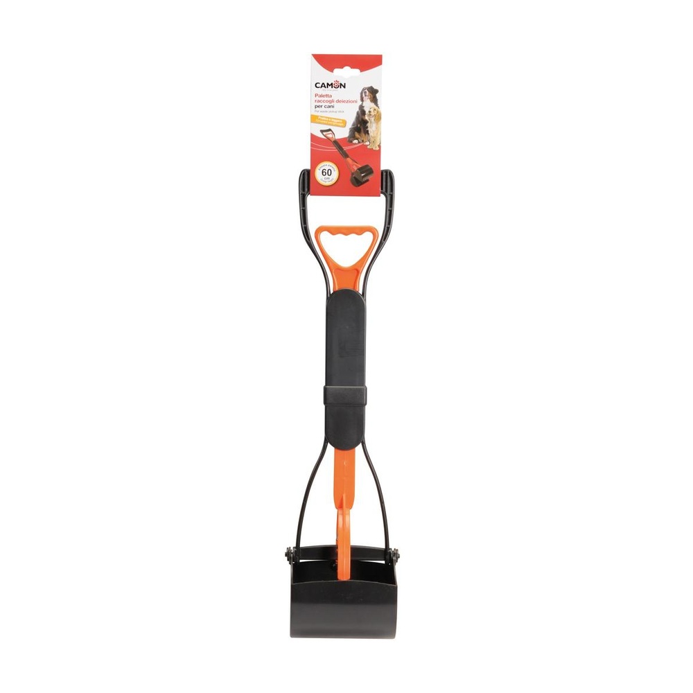 Spring action pet waste scooper with tray – Medium