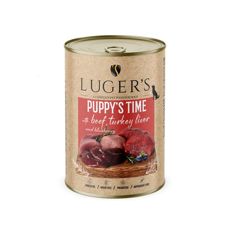 LUGER’S PUPPY’S TIME – BEEF, TURKEY LIVER AND BLUEBERRY 6x400g
