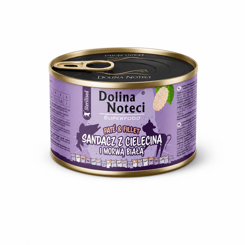 Dolina Noteci Pate & Fillet blautmatur fyrir ketti – sandkoli, kálfur og hvít móber, 185 g