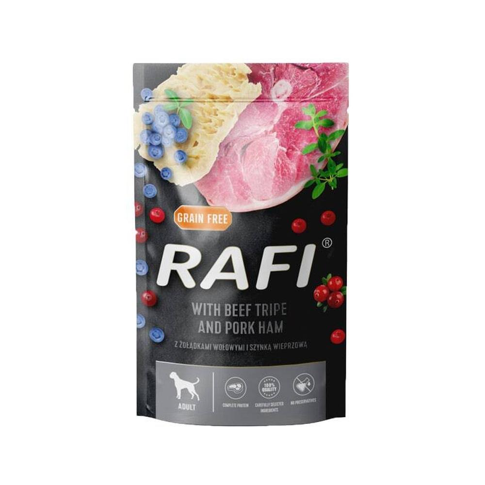 Rafi Dog – Paté með skinku, nautavömbum, bláberjum og trönuberjum 500 g