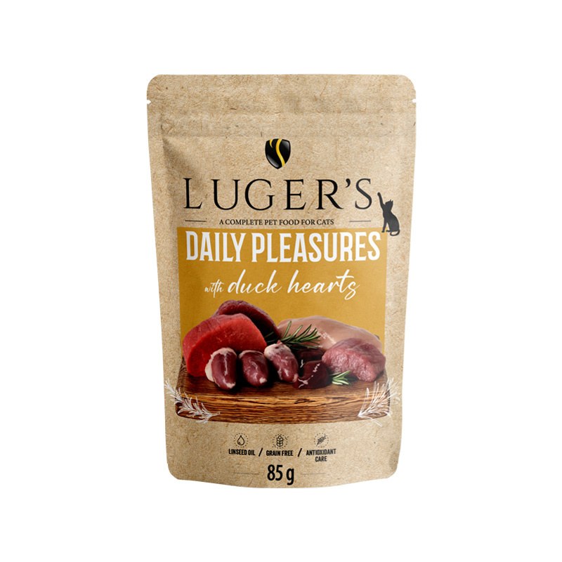 LUGER’S DAILY PLEASURES CAT – DUCK HEARTS 10x85g