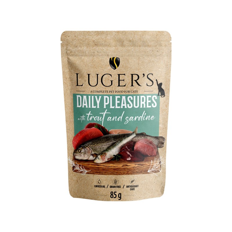 LUGER’S DAILY PLEASURES CAT – TROUT AND SARDINE 10x85g