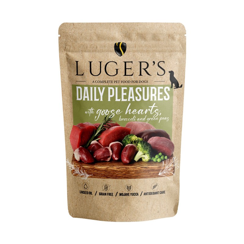 LUGER’S DAILY PLEASURES – GOOSE HEARTS, BROCCOLI AND GREEN PEAS 10x500g