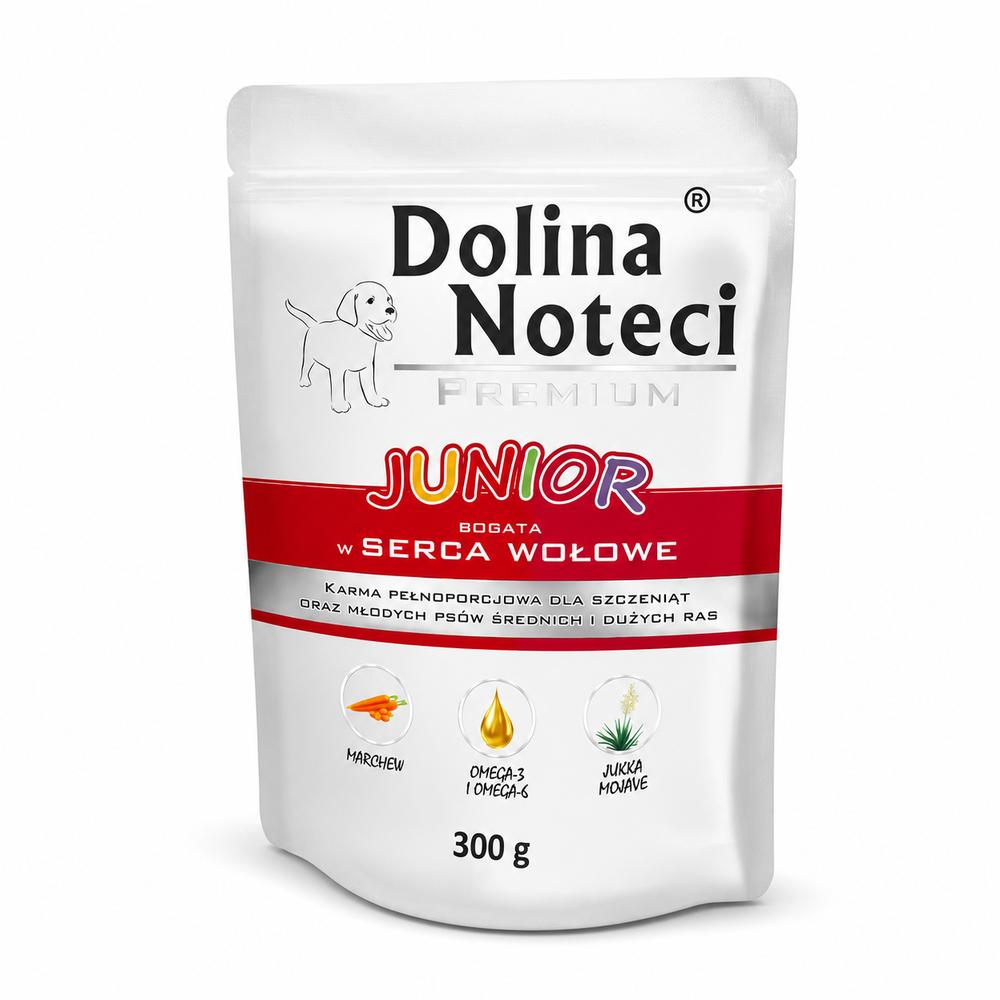 Dolina Noteci Junior Dog Premium Ríkt af – Nautahjörtu 300 g